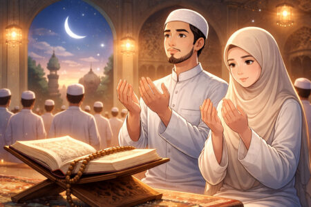 Niat Sholat Tarawih dan Witir Lengkap untuk Imam (Ilustrasi/AI)