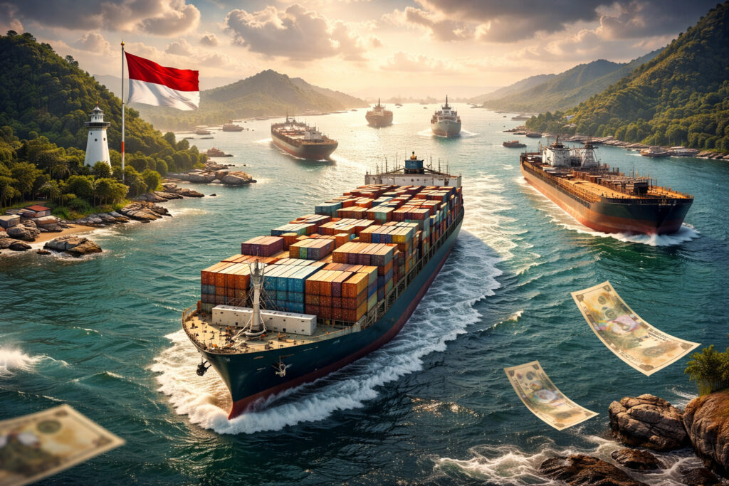 Selat Malaka Lebih Strategis dari Selat Hormuz (Ilustrasi/AI)