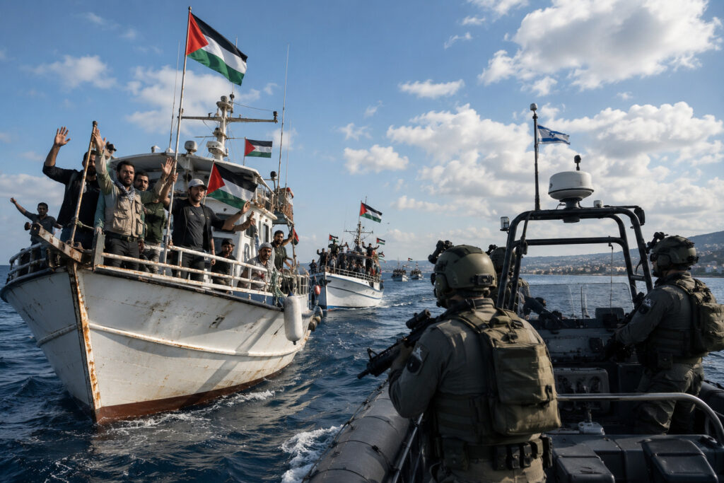 Flotilla Gaza Kembali Jadi Sorotan Dunia Usai Dicegat Israel Flotilla Gaza Kembali Jadi Sorotan Dunia Usai Dicegat Israel (Ilustrasi/AI)