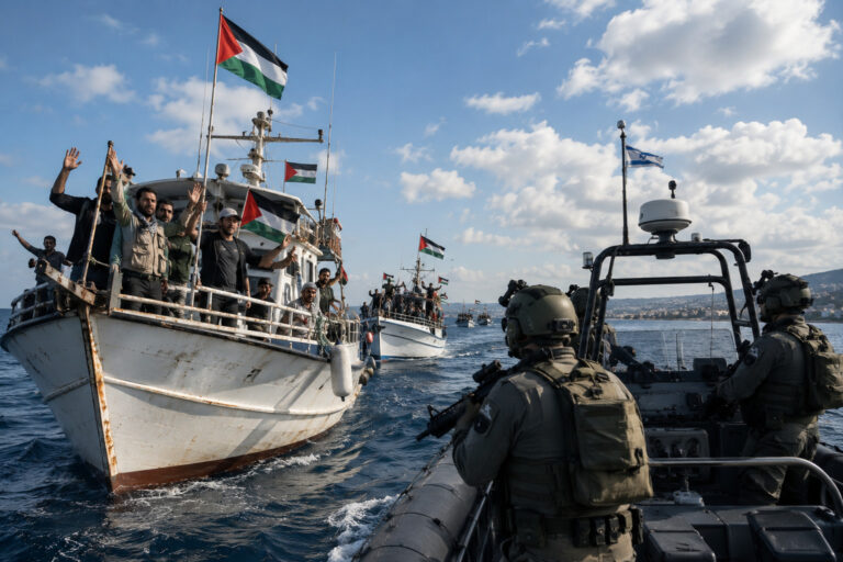 Flotilla Gaza Kembali Jadi Sorotan Dunia Usai Dicegat Israel (Ilustrasi/AI)